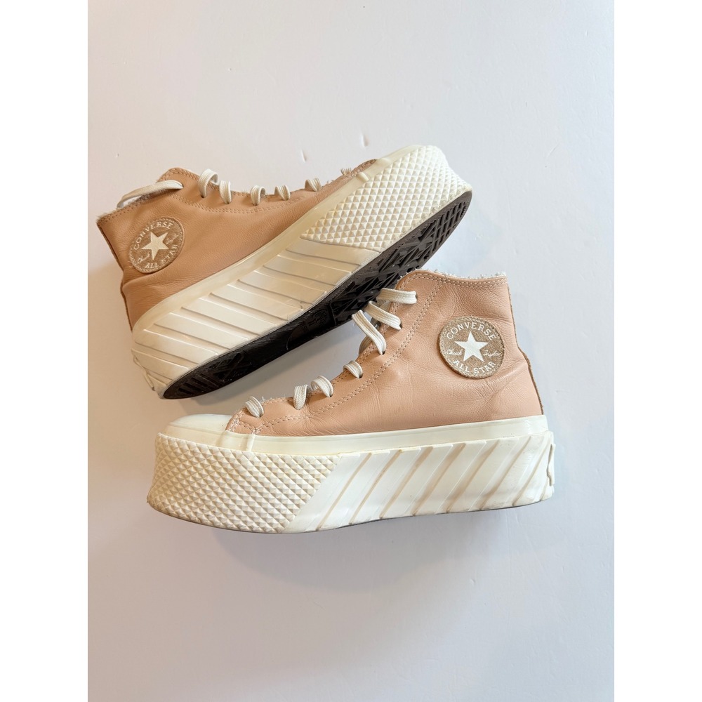 Converse Chuck Taylor All Star 2X Platform High Top Peach Leather Shoes 7.5